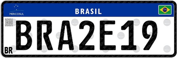 Placa veicular padrão Mercosul